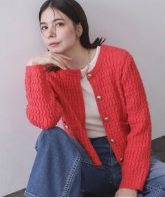 OPAQUE.CLIP / オペーク ドット クリップ カーディガン・ボレロ | モヘヤタッチケーブル金ボタンカーディガン【洗濯機OK】