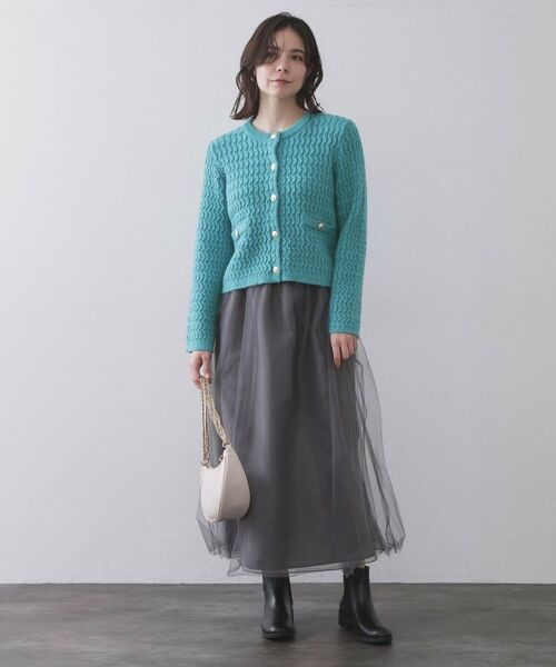 OPAQUE.CLIP / オペーク ドット クリップ カーディガン・ボレロ | モヘヤタッチケーブル金ボタンカーディガン【洗濯機OK】 | 詳細10