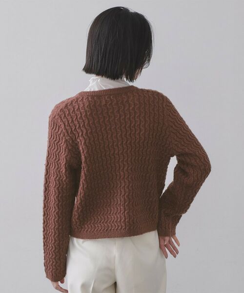 OPAQUE.CLIP / オペーク ドット クリップ カーディガン・ボレロ | モヘヤタッチケーブル金ボタンカーディガン【洗濯機OK】 | 詳細19