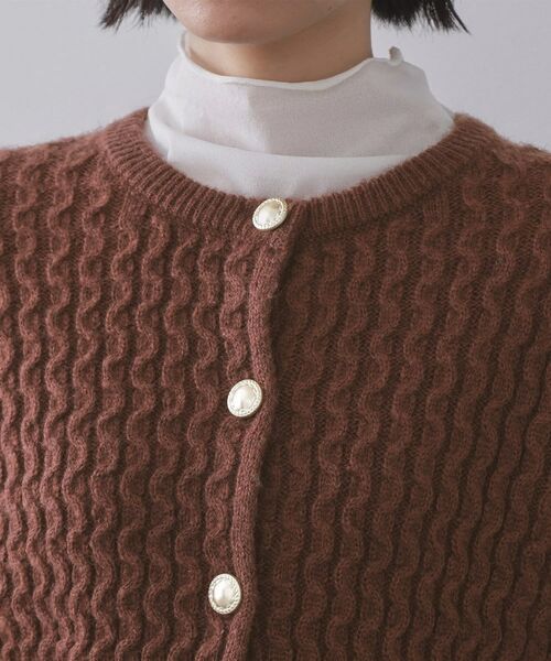 OPAQUE.CLIP / オペーク ドット クリップ カーディガン・ボレロ | モヘヤタッチケーブル金ボタンカーディガン【洗濯機OK】 | 詳細20