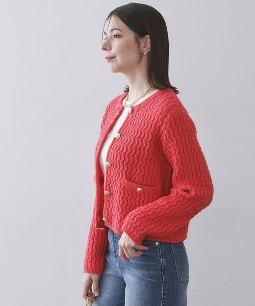 OPAQUE.CLIP / オペーク ドット クリップ カーディガン・ボレロ | モヘヤタッチケーブル金ボタンカーディガン【洗濯機OK】 | 詳細5