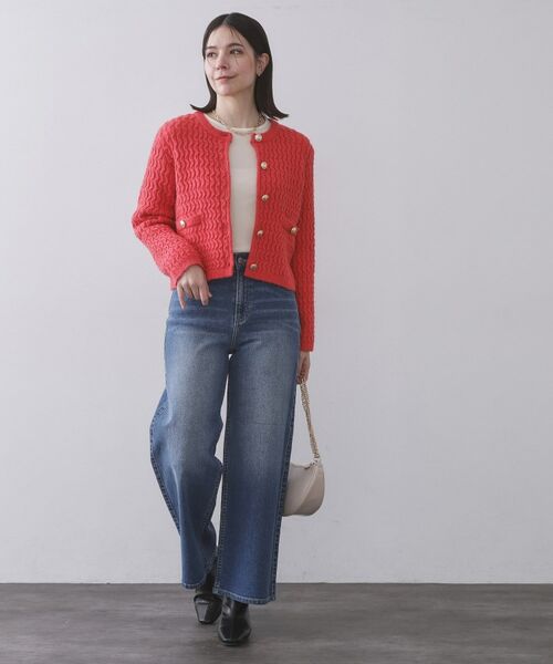 OPAQUE.CLIP / オペーク ドット クリップ カーディガン・ボレロ | モヘヤタッチケーブル金ボタンカーディガン【洗濯機OK】 | 詳細6