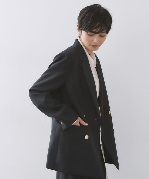 OPAQUE.CLIP / オペーク ドット クリップ テーラードジャケット | 金ボタンダブルブレストテーラードジャケット／セットアップ対応【洗える】 | 詳細5