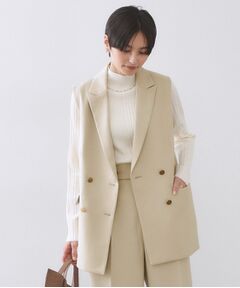 OPAQUE.CLIP / オペーク ドット クリップ ベスト | 金ボタンダブルブレストテーラードジレ／セットアップ対応【洗える】