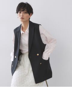 OPAQUE.CLIP / オペーク ドット クリップ ベスト | 金ボタンダブルブレストテーラードジレ／セットアップ対応【洗える】