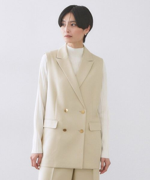 OPAQUE.CLIP / オペーク ドット クリップ ベスト | 金ボタンダブルブレストテーラードジレ/セットアップ対応【洗える】 | 詳細9