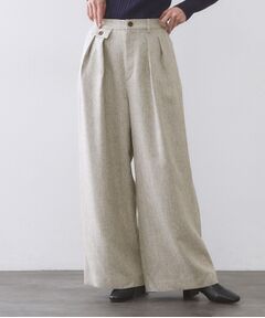 OPAQUE.CLIP / オペーク ドット クリップ パンツ | ヘリンボーンタックワイドパンツ【洗濯機OK】