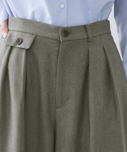 OPAQUE.CLIP / オペーク ドット クリップ パンツ | ヘリンボーンタックワイドパンツ【洗濯機OK】 | 詳細12