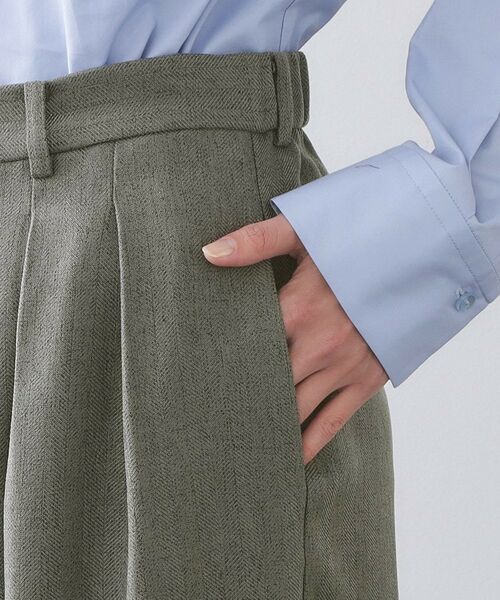 OPAQUE.CLIP / オペーク ドット クリップ パンツ | ヘリンボーンタックワイドパンツ【洗濯機OK】 | 詳細13