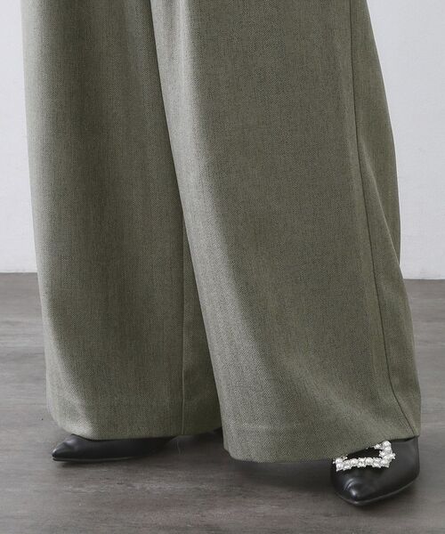 OPAQUE.CLIP / オペーク ドット クリップ パンツ | ヘリンボーンタックワイドパンツ【洗濯機OK】 | 詳細15