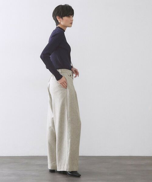 OPAQUE.CLIP / オペーク ドット クリップ パンツ | ヘリンボーンタックワイドパンツ【洗濯機OK】 | 詳細3