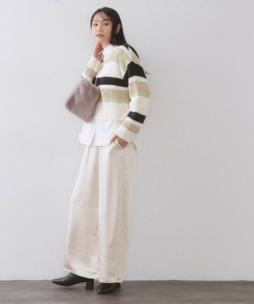 OPAQUE.CLIP / オペーク ドット クリップ パンツ | サテンイージーワイドパンツ【洗濯機OK】 | 詳細2