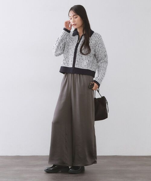 OPAQUE.CLIP / オペーク ドット クリップ パンツ | サテンイージーワイドパンツ【洗濯機OK】 | 詳細6