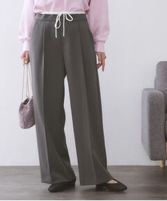 OPAQUE.CLIP / オペーク ドット クリップ パンツ | サテンレイヤード風ワイドパンツ【洗濯機OK】