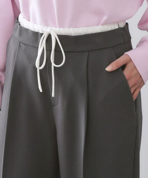 OPAQUE.CLIP / オペーク ドット クリップ パンツ | サテンレイヤード風ワイドパンツ【洗濯機OK】 | 詳細12