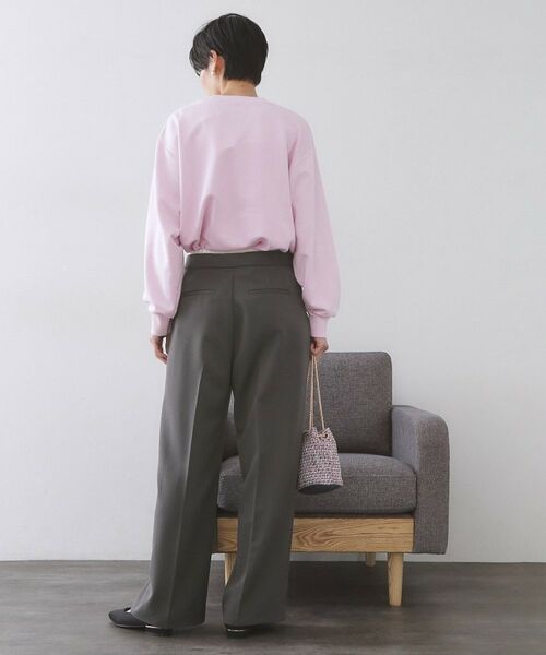 OPAQUE.CLIP / オペーク ドット クリップ パンツ | サテンレイヤード風ワイドパンツ【洗濯機OK】 | 詳細3