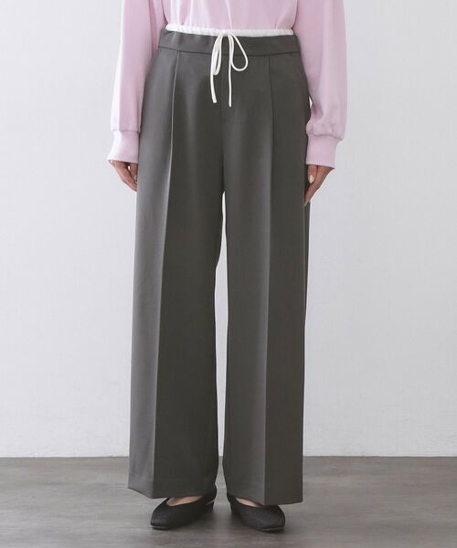 OPAQUE.CLIP / オペーク ドット クリップ パンツ | サテンレイヤード風ワイドパンツ【洗濯機OK】 | 詳細5