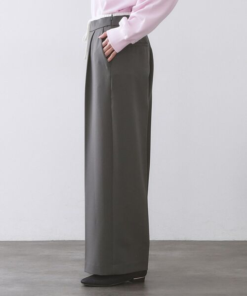 OPAQUE.CLIP / オペーク ドット クリップ パンツ | サテンレイヤード風ワイドパンツ【洗濯機OK】 | 詳細6