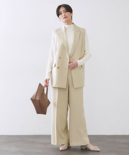 OPAQUE.CLIP / オペーク ドット クリップ パンツ | 金ボタンデザインワイドパンツ／セットアップ対応【洗濯機OK】 | 詳細2