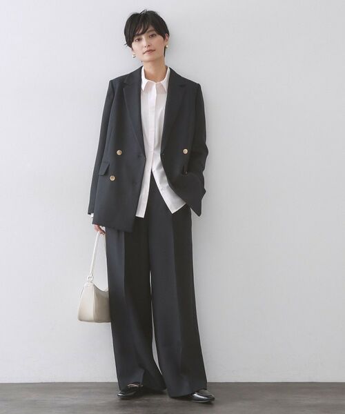 OPAQUE.CLIP / オペーク ドット クリップ パンツ | 金ボタンデザインワイドパンツ／セットアップ対応【洗濯機OK】 | 詳細7