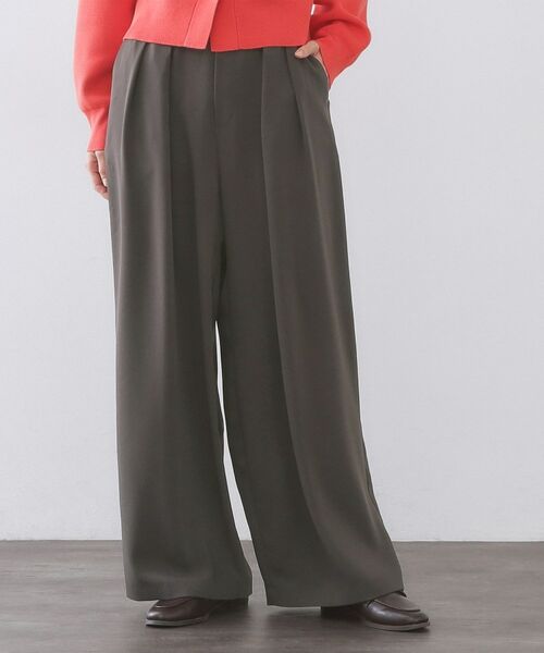 OPAQUE.CLIP / オペーク ドット クリップ パンツ | タックイージーワイドパンツ【洗濯機OK】（チャコールグレー(014)）