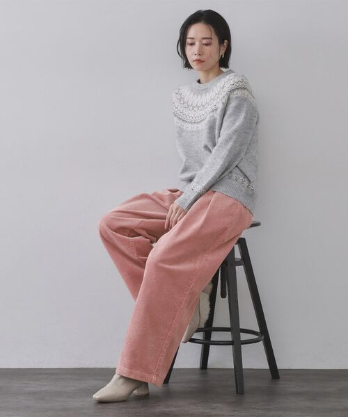 OPAQUE.CLIP / オペーク ドット クリップ パンツ | コーデュロイタックワイドパンツ【洗濯機OK】 | 詳細6