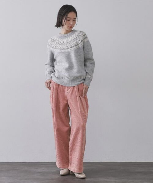 OPAQUE.CLIP / オペーク ドット クリップ パンツ | コーデュロイタックワイドパンツ【洗濯機OK】 | 詳細7