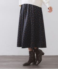 OPAQUE.CLIP / オペーク ドット クリップ ロング・マキシ丈スカート | カラードットフレアスカート【洗濯機OK】