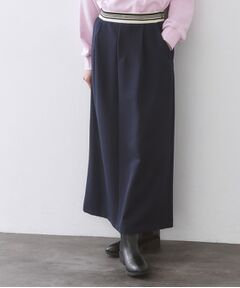 OPAQUE.CLIP / オペーク ドット クリップ ロング・マキシ丈スカート | ボーダーリブ使いナロースカート【洗濯機OK】