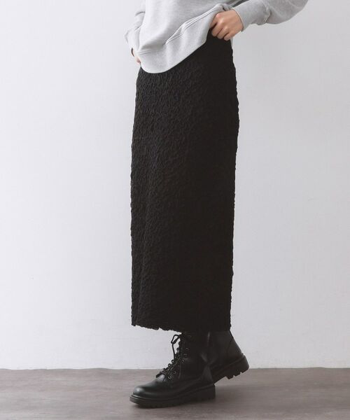 OPAQUE.CLIP / オペーク ドット クリップ ロング・マキシ丈スカート | ジャカード編みニットナロースカート【洗える】 | 詳細1