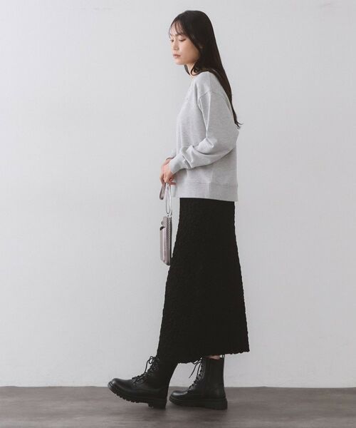 OPAQUE.CLIP / オペーク ドット クリップ ロング・マキシ丈スカート | ジャカード編みニットナロースカート【洗える】 | 詳細3