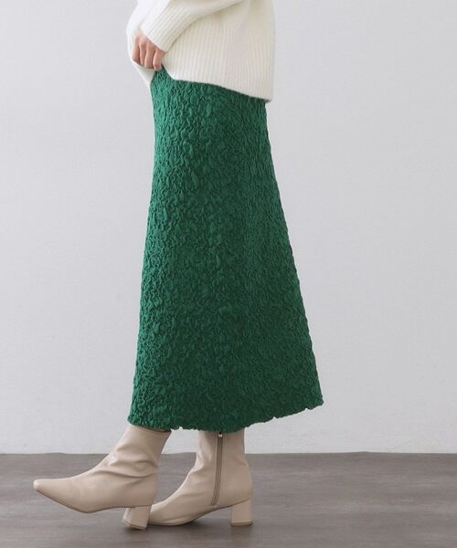 OPAQUE.CLIP / オペーク ドット クリップ ロング・マキシ丈スカート | ジャカード編みニットナロースカート【洗える】 | 詳細5