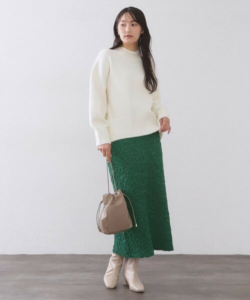 OPAQUE.CLIP / オペーク ドット クリップ ロング・マキシ丈スカート | ジャカード編みニットナロースカート【洗える】 | 詳細6