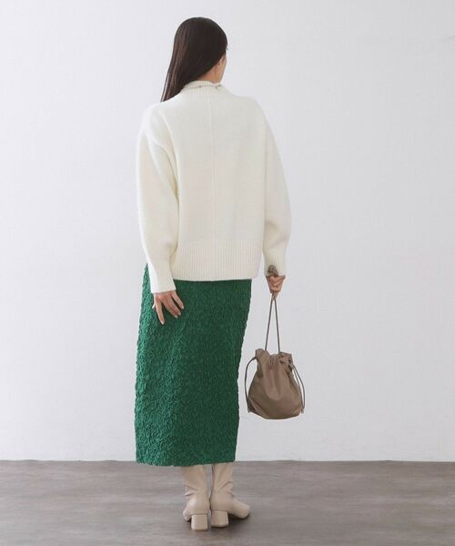 OPAQUE.CLIP / オペーク ドット クリップ ロング・マキシ丈スカート | ジャカード編みニットナロースカート【洗える】 | 詳細7