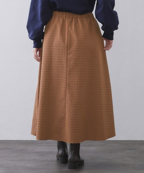 OPAQUE.CLIP / オペーク ドット クリップ ロング・マキシ丈スカート | チドリエンボスフレアスカート【洗濯機OK】 | 詳細11