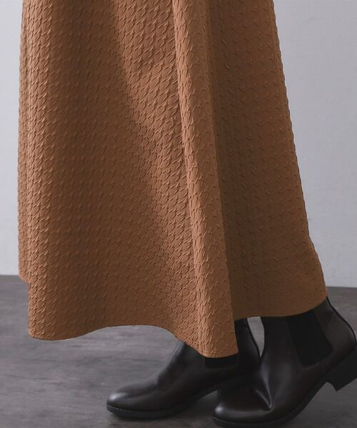 OPAQUE.CLIP / オペーク ドット クリップ ロング・マキシ丈スカート | チドリエンボスフレアスカート【洗濯機OK】 | 詳細14