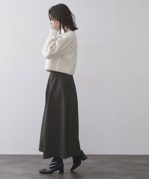 OPAQUE.CLIP / オペーク ドット クリップ ロング・マキシ丈スカート | チドリエンボスフレアスカート【洗濯機OK】 | 詳細3