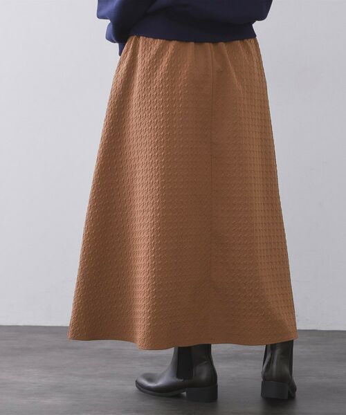 OPAQUE.CLIP / オペーク ドット クリップ ロング・マキシ丈スカート | チドリエンボスフレアスカート【洗濯機OK】 | 詳細5