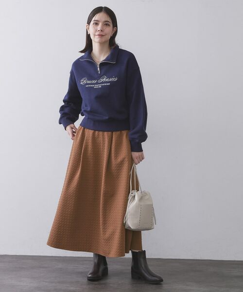 OPAQUE.CLIP / オペーク ドット クリップ ロング・マキシ丈スカート | チドリエンボスフレアスカート【洗濯機OK】 | 詳細6