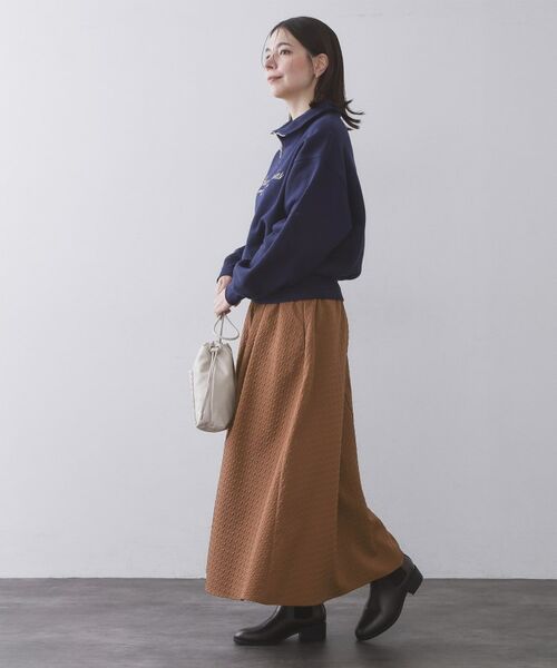 OPAQUE.CLIP / オペーク ドット クリップ ロング・マキシ丈スカート | チドリエンボスフレアスカート【洗濯機OK】 | 詳細7