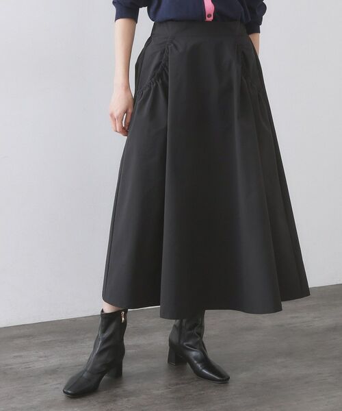 OPAQUE.CLIP / オペーク ドット クリップ ロング・マキシ丈スカート | ポケットデザインフレアスカート【洗濯機OK】（ブラック(019)）