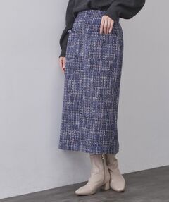 OPAQUE.CLIP / オペーク ドット クリップ ロング・マキシ丈スカート | ファンシーツイードナロースカート【洗濯機OK】
