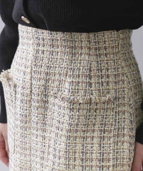 OPAQUE.CLIP / オペーク ドット クリップ ロング・マキシ丈スカート | ファンシーツイードナロースカート【洗濯機OK】 | 詳細12
