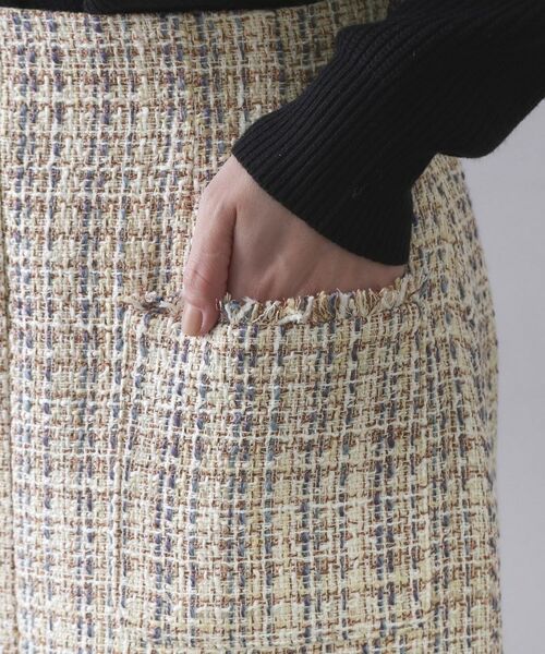 OPAQUE.CLIP / オペーク ドット クリップ ロング・マキシ丈スカート | ファンシーツイードナロースカート【洗濯機OK】 | 詳細15