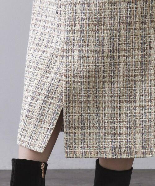 OPAQUE.CLIP / オペーク ドット クリップ ロング・マキシ丈スカート | ファンシーツイードナロースカート【洗濯機OK】 | 詳細17