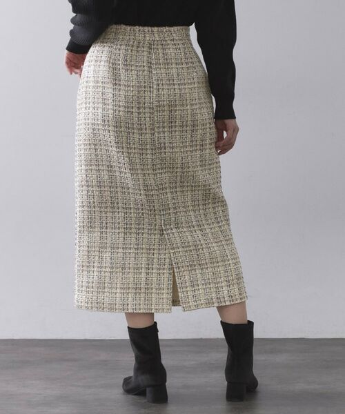 OPAQUE.CLIP / オペーク ドット クリップ ロング・マキシ丈スカート | ファンシーツイードナロースカート【洗濯機OK】 | 詳細5