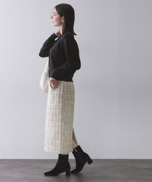 OPAQUE.CLIP / オペーク ドット クリップ ロング・マキシ丈スカート | ファンシーツイードナロースカート【洗濯機OK】 | 詳細7