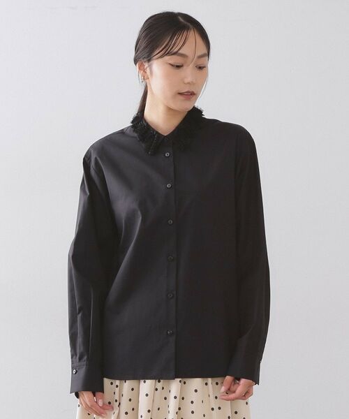 OPAQUE.CLIP / オペーク ドット クリップ シャツ・ブラウス | 襟チュールシャツ【洗濯機OK】 | 詳細9