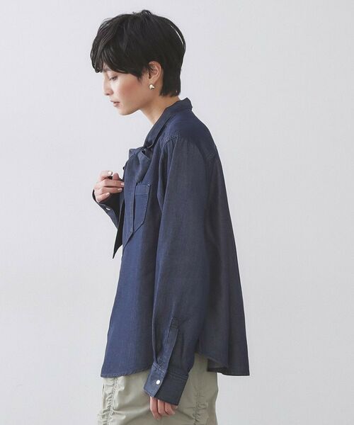 OPAQUE.CLIP / オペーク ドット クリップ シャツ・ブラウス | セルロース混デニムボウタイブラウス【洗濯機OK】 | 詳細10