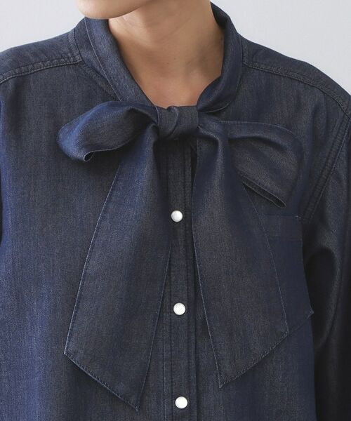 OPAQUE.CLIP / オペーク ドット クリップ シャツ・ブラウス | セルロース混デニムボウタイブラウス【洗濯機OK】 | 詳細12